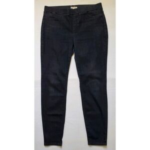 Eileen Fisher Women's M Black Denim Stretch Pants Pull On Skinny Organic Cotton